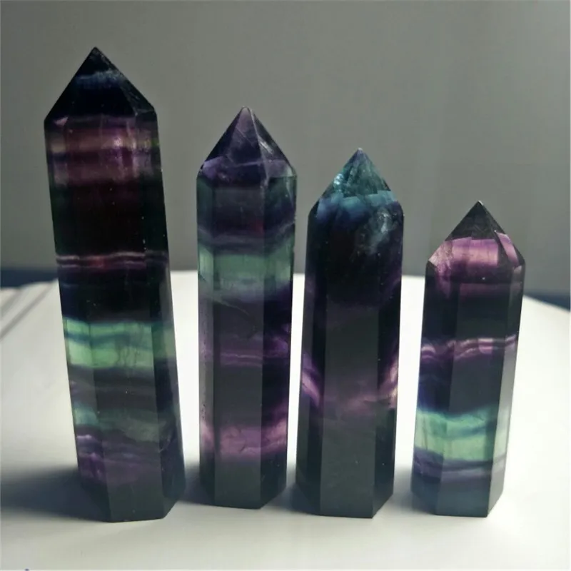Natural Fluorite Crystal Colorful Striped Fluorite 4-9CM Quartz Crystal Stone Point Healing Hexagonal Wand Treatment Stone
Natural Fluorite Crystal Colorful Striped Fluorite 4-9CM Quartz Crystal Stone Point Healing Hexagonal Wand Treatment Stone