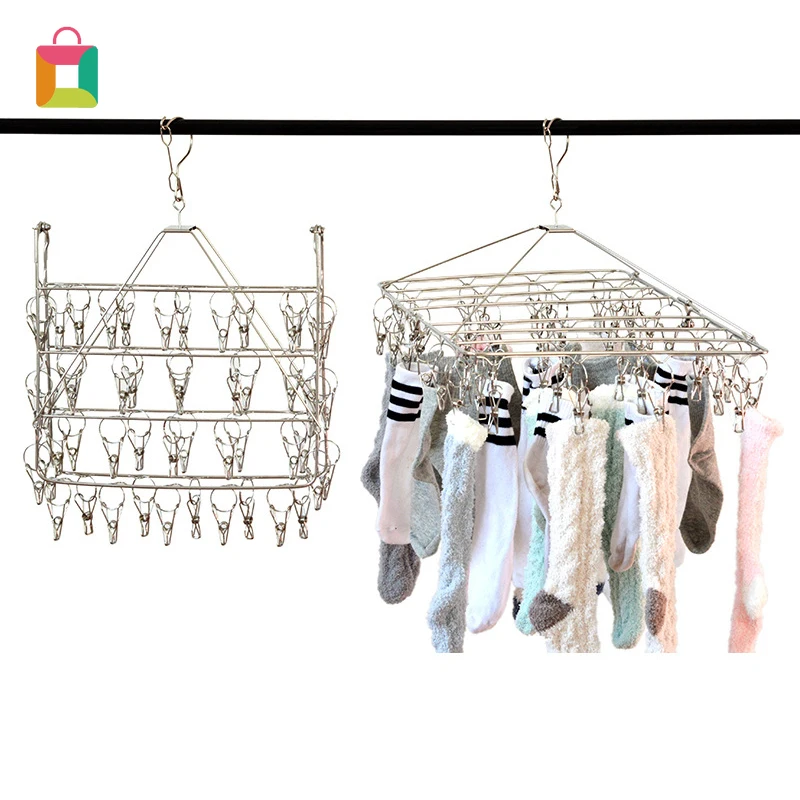52 Clips Stainless Steel Laundry Rack Foldable Sock Clothes Airer Folding Hanger Drying Hanger Clothes Underwear Socks Holder
52 Clips Stainless Steel Laundry Rack Foldable Sock Clothes Airer Folding Hanger Drying Hanger Clothes Underwear Socks Holder