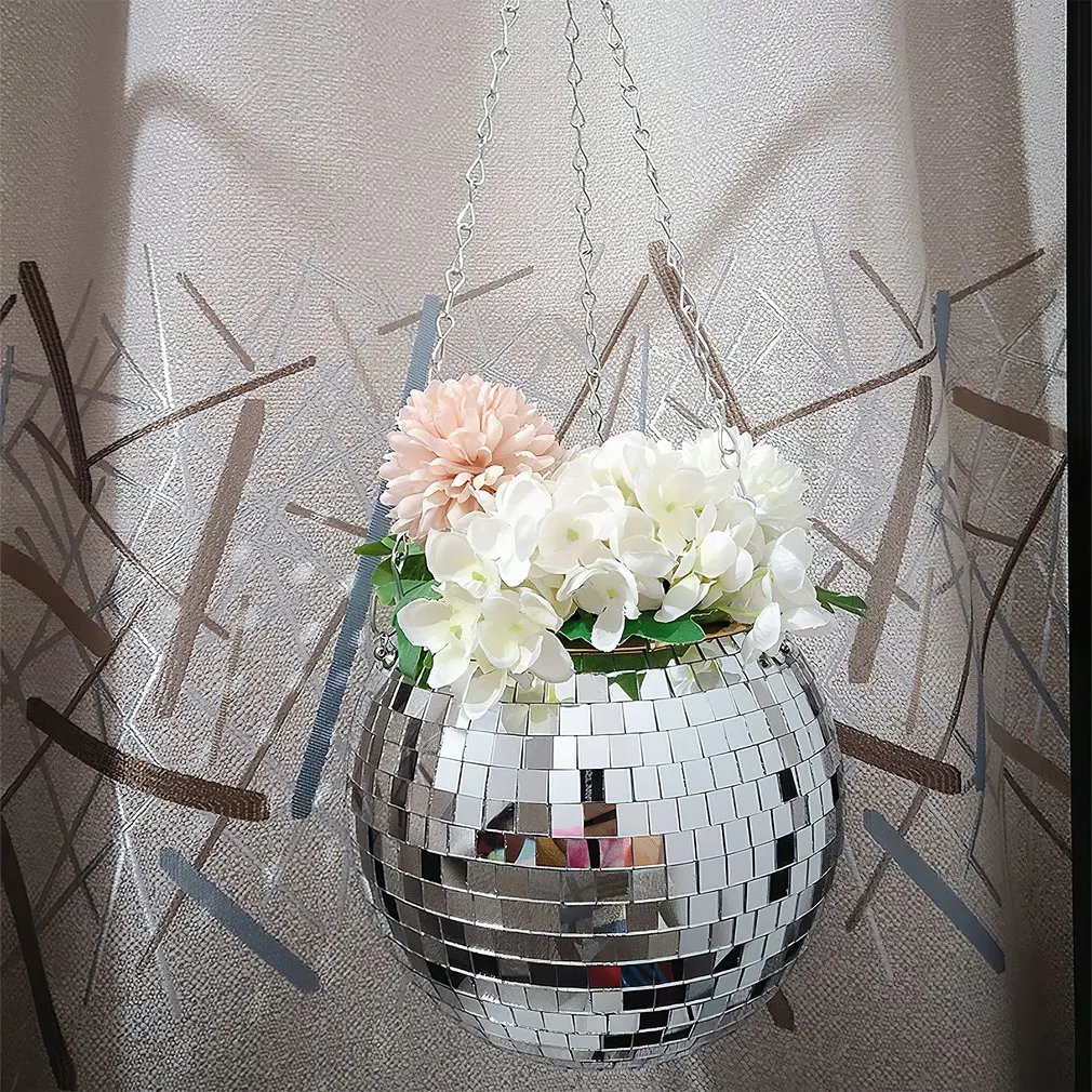 Disco Ball Hanging Flower Pot For Indoor Plants Bohemian Style Flower Planter Pots Rope Mirror Hanging Basket Garden Decor Vase
Disco Ball Hanging Flower Pot For Indoor Plants Bohemian Style Flower Planter Pots Rope Mirror Hanging Basket Garden Decor Vase