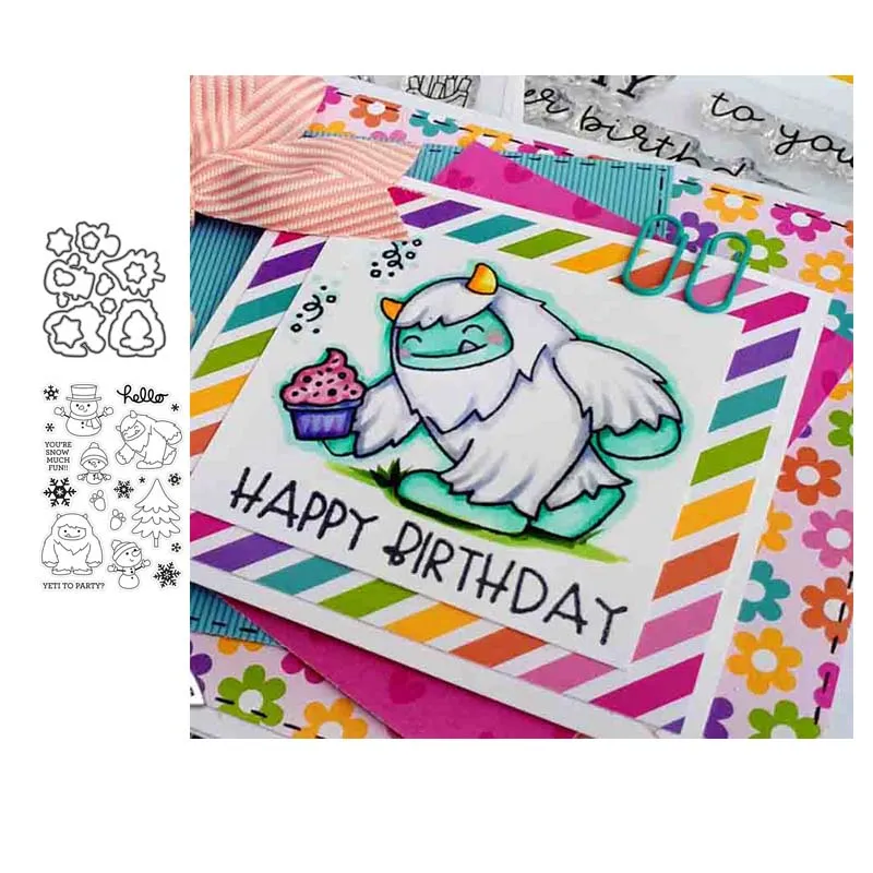 Christmas Snow Monster Clear Stamps and Metal Cutting Dies for DIY Scrapbooking Stencils Paper Crafts Making Album Photo Decor
Christmas Snow Monster Clear Stamps and Metal Cutting Dies for DIY Scrapbooking Stencils Paper Crafts Making Album Photo Decor