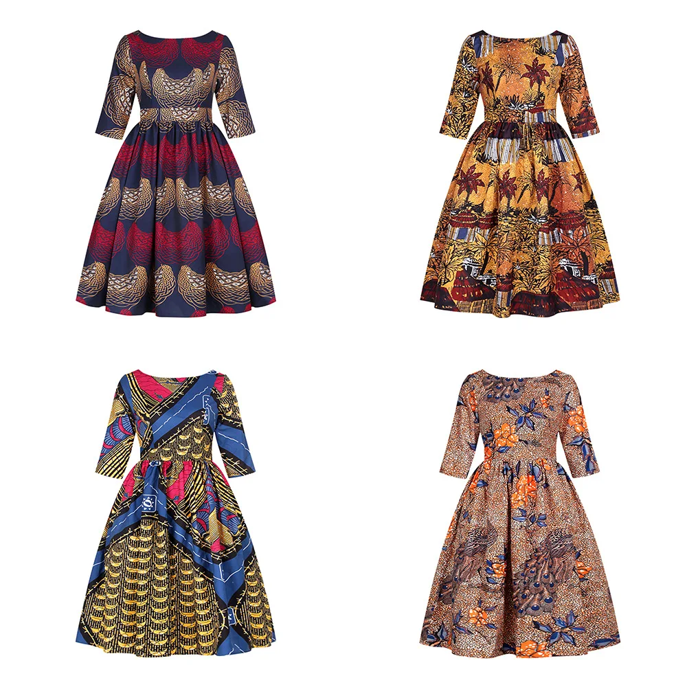 Sexy U-Shaped Back Dress African Plus Size Women's Mid-Sleeve Collocation Fashion Digital Print Elegant Temperament Dress 2021
Sexy U-Shaped Back Dress African Plus Size Women's Mid-Sleeve Collocation Fashion Digital Print Elegant Temperament Dress 2021