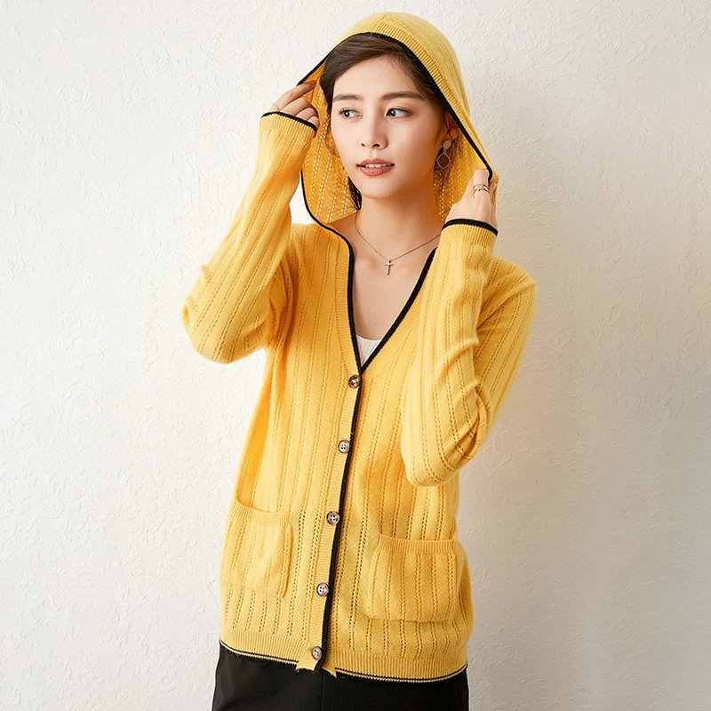 Autumn/winter New Style 100% Pure Wool Sweater Women's Hooded Collar Cardigan Slim Fashion Knitting Base Sweater Free Shipping
Autumn/winter New Style 100% Pure Wool Sweater Women's Hooded Collar Cardigan Slim Fashion Knitting Base Sweater Free Shipping