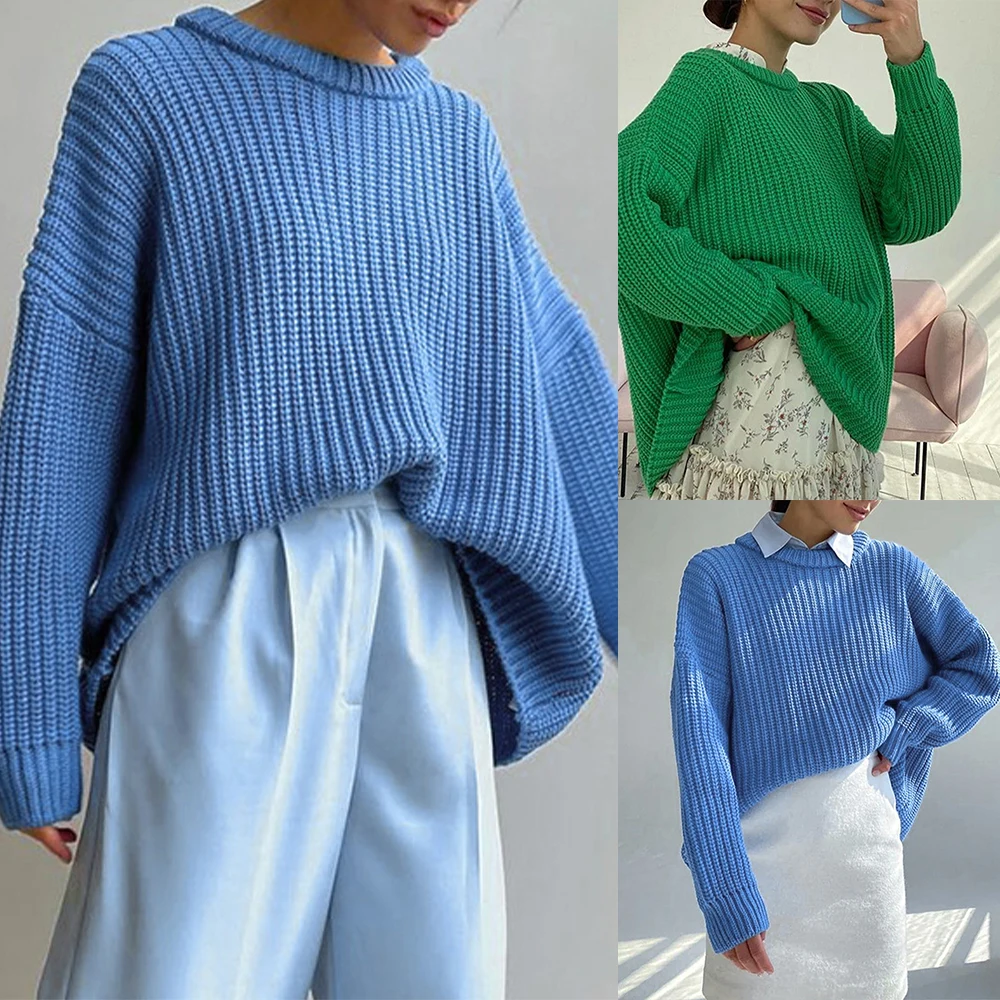 Solid Color Women Sweater Knitwear Knit Tops Warm Winter Lanter Long Sleeve Jumper Pullover Round Neck Female Sweater Tops
Solid Color Women Sweater Knitwear Knit Tops Warm Winter Lanter Long Sleeve Jumper Pullover Round Neck Female Sweater Tops