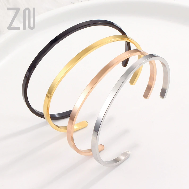ZN 316L Stainless Steel Simple Titanium Steel Bangle Bracelet For Women C-shaped Open Bracelet Love Wedding Gifts No Fade
ZN 316L Stainless Steel Simple Titanium Steel Bangle Bracelet For Women C-shaped Open Bracelet Love Wedding Gifts No Fade