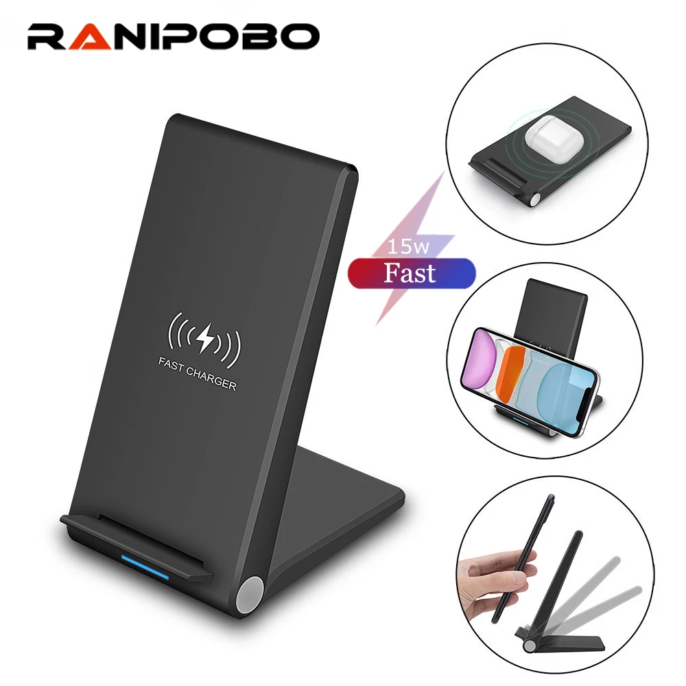 15W Qi Wireless Charger for Samsung S20 S10 Folding Fast Wireless Charger for iPhone 11 Pro XR X XS Max Fold Stand Holder
15W Qi Wireless Charger for Samsung S20 S10 Folding Fast Wireless Charger for iPhone 11 Pro XR X XS Max Fold Stand Holder