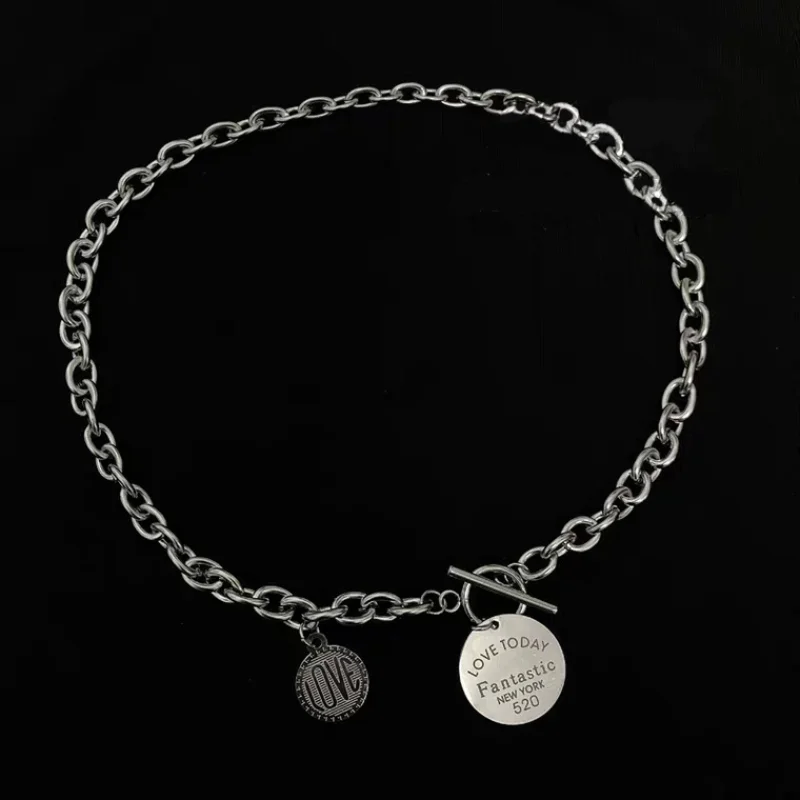 Personalized Street Style Hip-hop Titanium Steel Necklace Female Collarbone Chain Mix and Match Letter Tide Pendant Necklace
Personalized Street Style Hip-hop Titanium Steel Necklace Female Collarbone Chain Mix and Match Letter Tide Pendant Necklace
