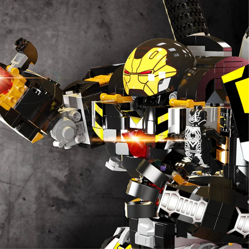 Disney Blue Rider limited edition Iron Man Black Gold Gang Mecha Man Puppet puzzle with small particle blocks Avengers toy
Disney Blue Rider limited edition Iron Man Black Gold Gang Mecha Man Puppet puzzle with small particle blocks Avengers toy