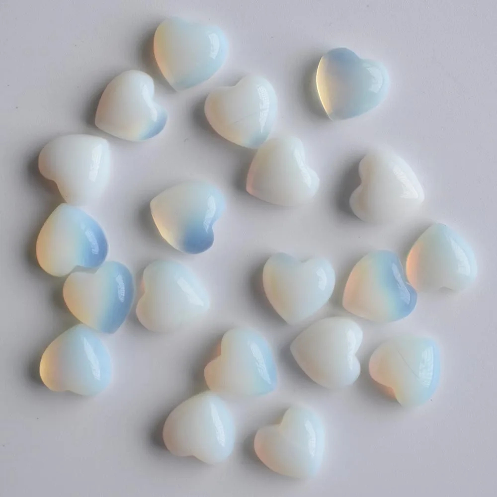 

Wholesale 30pcs/lot Fashion hot sell good quality opal stone heart shape cab cabochons beads for jewelry making 10mm free