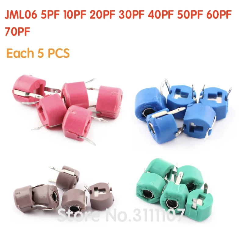 40PCS/LOT JML06 5PF 10PF 20PF 30PF 40PFf 50PF 60PF 70PF Trimmer Adjustable Capacitor Assortment Kit 8value*5pcs Capacitance Set
40PCS/LOT JML06 5PF 10PF 20PF 30PF 40PFf 50PF 60PF 70PF Trimmer Adjustable Capacitor Assortment Kit 8value*5pcs Capacitance Set