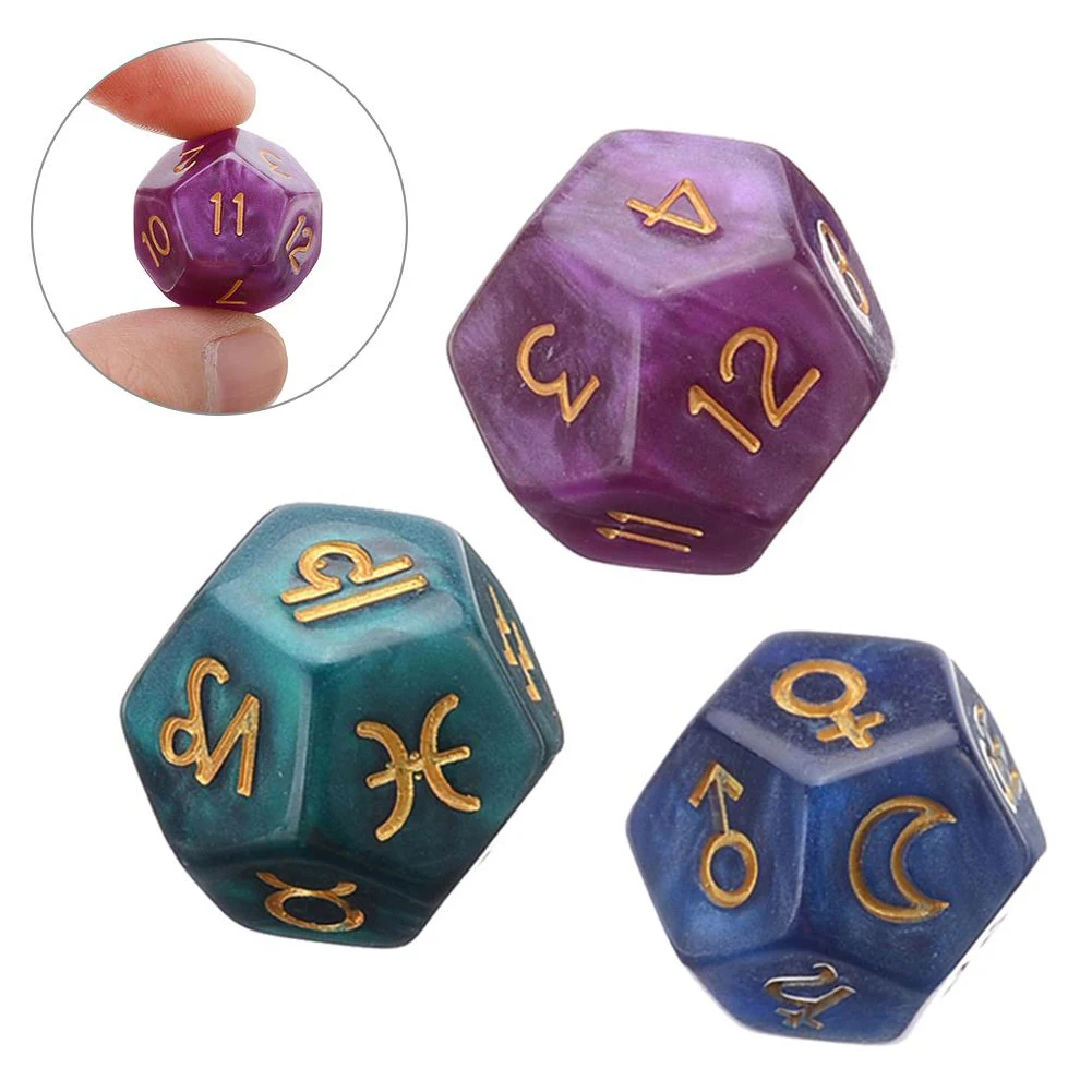 3Pcs 12-Sided Dice Astrology Tarot Table Board Role Playing Game Leisure Entertainment Toys For Party Game
3Pcs 12-Sided Dice Astrology Tarot Table Board Role Playing Game Leisure Entertainment Toys For Party Game
