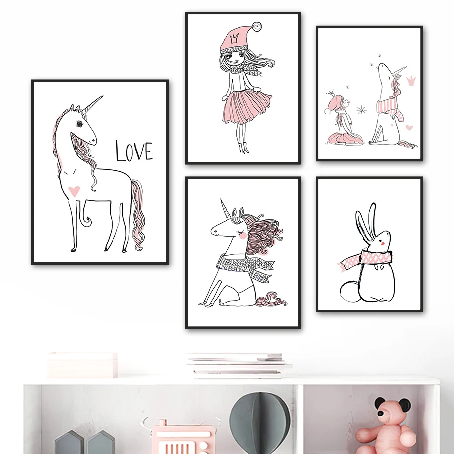 Cartoon Unicorn Girl Rabbit Modern Minimalist Wall Art Canvas Painting Nordic Posters And Prints Wall Pictures Kids Room Decor
Cartoon Unicorn Girl Rabbit Modern Minimalist Wall Art Canvas Painting Nordic Posters And Prints Wall Pictures Kids Room Decor