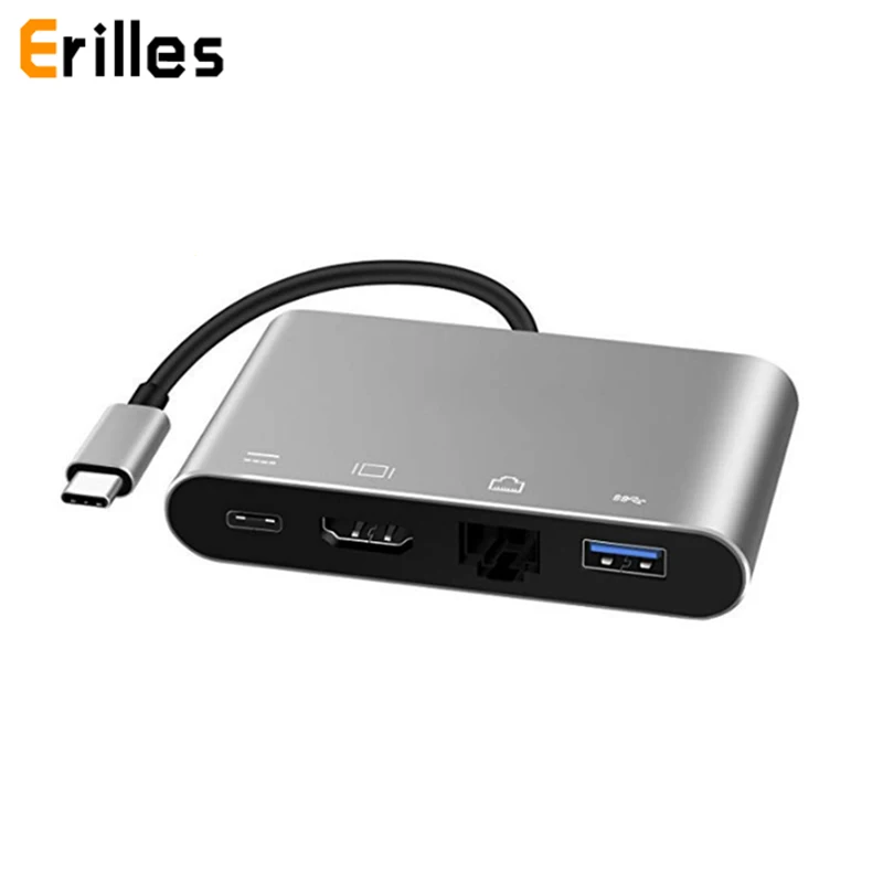 USB 3 1 type C до 4K HDMI RJ45 Ethernet PD зарядка OTG клавиатура мышь кабель сплиттер адаптер для
