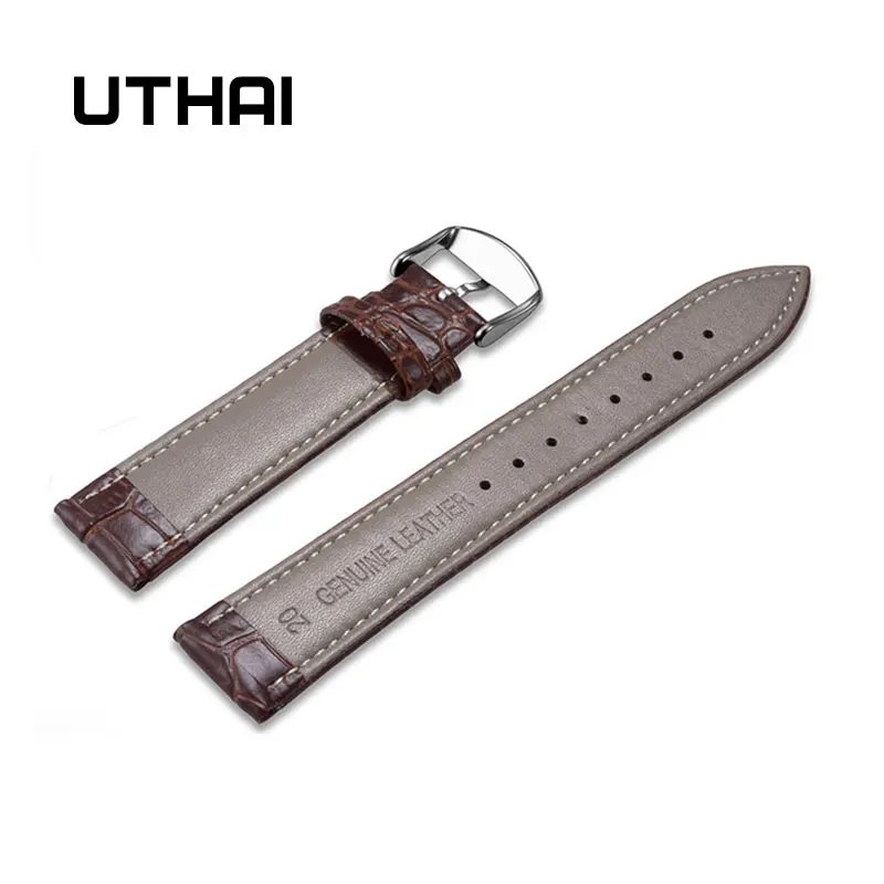 Ремешок для часов UTHAI Z22 мягкий браслет из натуральной кожи аксессуары 16 18 20 22 24 мм