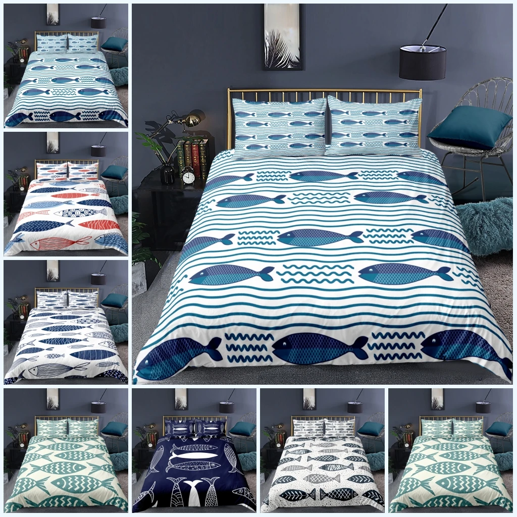 Cartoon Fish Twin Bedding Set King Queen Size Fish Print Duvet Cover 2 Pillowcase Bedspread Bedclothes 2/3pcs Housse De Couette
Cartoon Fish Twin Bedding Set King Queen Size Fish Print Duvet Cover 2 Pillowcase Bedspread Bedclothes 2/3pcs Housse De Couette