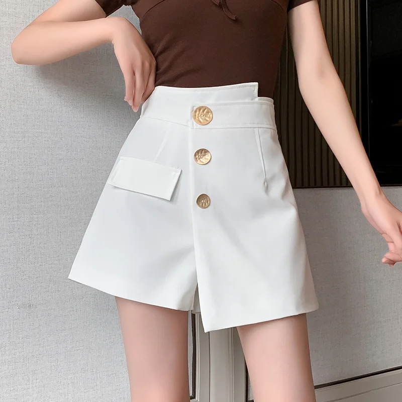 Korean Fashion Street Irregular Shorts Women Buttons High Waist Fake Pocket Wide Leg Office Ladies Pantalones Cortos De Mujer
Korean Fashion Street Irregular Shorts Women Buttons High Waist Fake Pocket Wide Leg Office Ladies Pantalones Cortos De Mujer