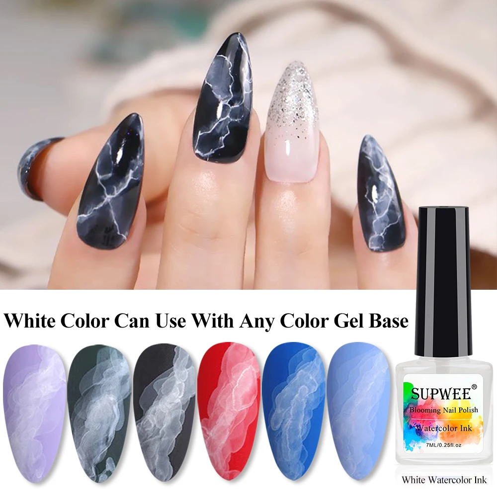 SUPWEE 7ml Watercolor Ink Nail Polish Blossoming Effect Semi-permanent Quick Dry Clear Nail Polish Smoke Effect Nail Art Design
SUPWEE 7ml Watercolor Ink Nail Polish Blossoming Effect Semi-permanent Quick Dry Clear Nail Polish Smoke Effect Nail Art Design