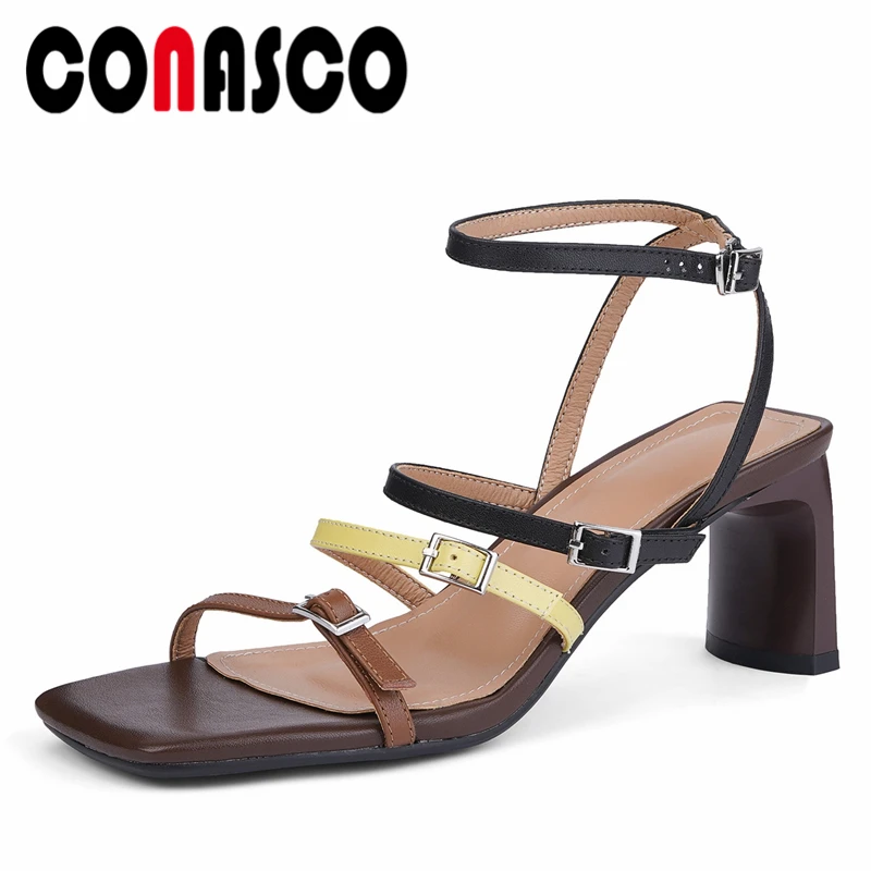 CONASCO 2021 Women Sandals Sexy Fashion Genuine Leather Pumps Ankle Strap Buckle Narrow Band High Heels Party Casual Shoes Woman
CONASCO 2021 Women Sandals Sexy Fashion Genuine Leather Pumps Ankle Strap Buckle Narrow Band High Heels Party Casual Shoes Woman