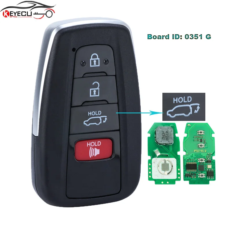 KEYECU Board ID: 0351 G Smart Remote Key Keyless 314.3MHz Fob for Toyota Camry 2018 2019 2020 FCCID: HYQ14FBC
KEYECU Board ID: 0351 G Smart Remote Key Keyless 314.3MHz Fob for Toyota Camry 2018 2019 2020 FCCID: HYQ14FBC