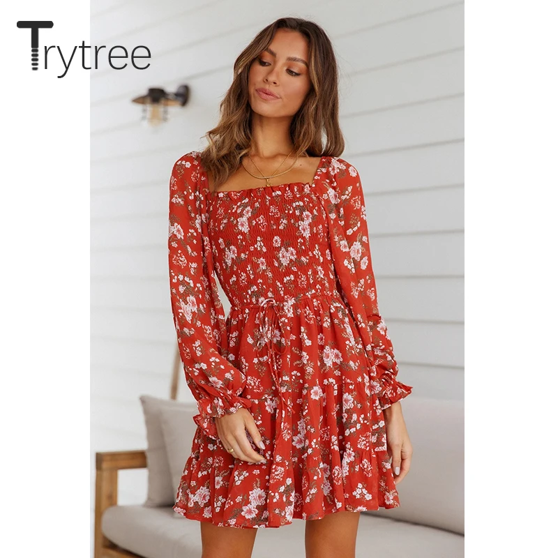 Trytree Autumn Women's Dress Casual Elastic Bust Long Sleeve Flowers Exotic Sundress A-Line Elegant Dresses for Women 2021
Trytree Autumn Women's Dress Casual Elastic Bust Long Sleeve Flowers Exotic Sundress A-Line Elegant Dresses for Women 2021