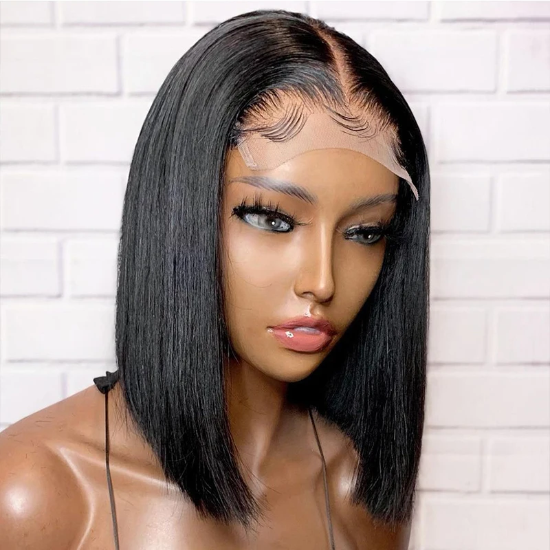 Natural Hairline Natural Black Short Bob Cut Synthetic Lace Front Wigs for Women High Temperature Daily Wigs Cosplay Wigs
Natural Hairline Natural Black Short Bob Cut Synthetic Lace Front Wigs for Women High Temperature Daily Wigs Cosplay Wigs