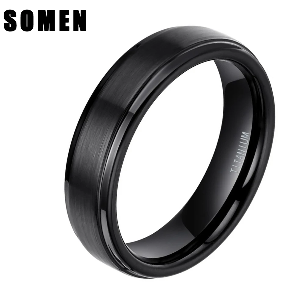 6mm Men Women Black Brushed Titanium Ring Engagement Rings Men Wedding Band Promise Rings Female Fashion Marriage Jewelry 
6mm Men Women Black Brushed Titanium Ring Engagement Rings Men Wedding Band Promise Rings Female Fashion Marriage Jewelry