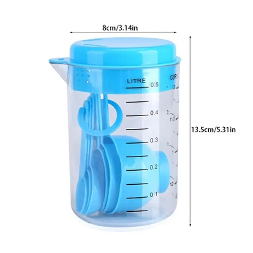 7 Pcs Measuring Cup Container and Spoons Set Plastic Food Metric Cups Spoons Portable For Cooking Baking 500ml
7 Pcs Measuring Cup Container and Spoons Set Plastic Food Metric Cups Spoons Portable For Cooking Baking 500ml
