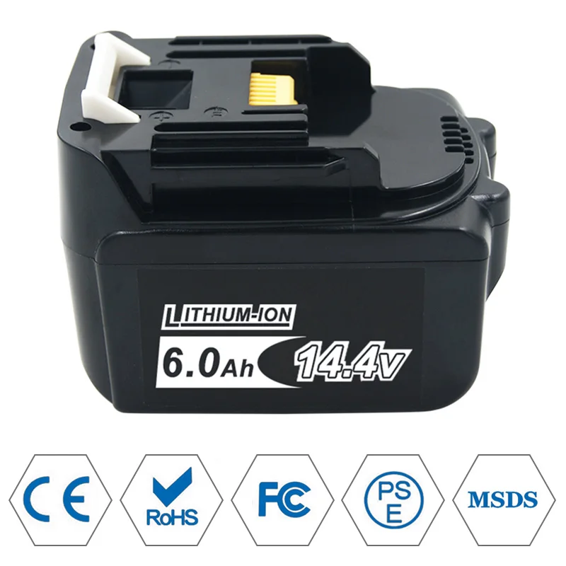 BL1440 BL1430 14.4V 6000mAh Li-ion Power Tools Rechargeable Battery for Makita BL1415 BL1460 BDF343 TD130D LXT200 194559-8
BL1440 BL1430 14.4V 6000mAh Li-ion Power Tools Rechargeable Battery for Makita BL1415 BL1460 BDF343 TD130D LXT200 194559-8