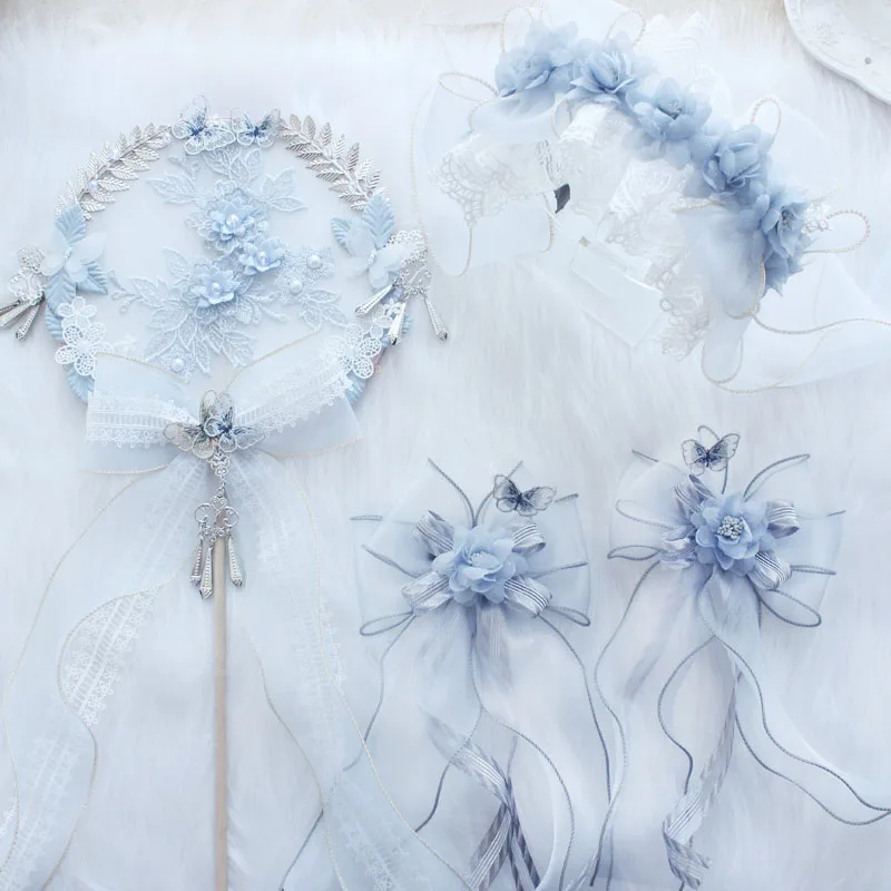 Origional Hand Made Nine Songs Lolita Full Set Small Lolita Hair Band Side Clip round Silk Fan Veil
Origional Hand Made Nine Songs Lolita Full Set Small Lolita Hair Band Side Clip round Silk Fan Veil
