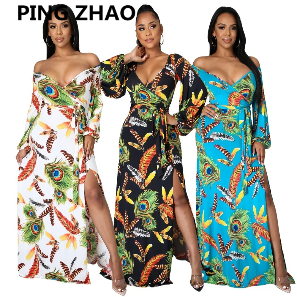 PING ZHAO Print Full Sleeve Asymmetrical Floor-length Dress for Women Party Deep V-neck Vestido Feminino Office Lady Spring Out
PING ZHAO Print Full Sleeve Asymmetrical Floor-length Dress for Women Party Deep V-neck Vestido Feminino Office Lady Spring Out