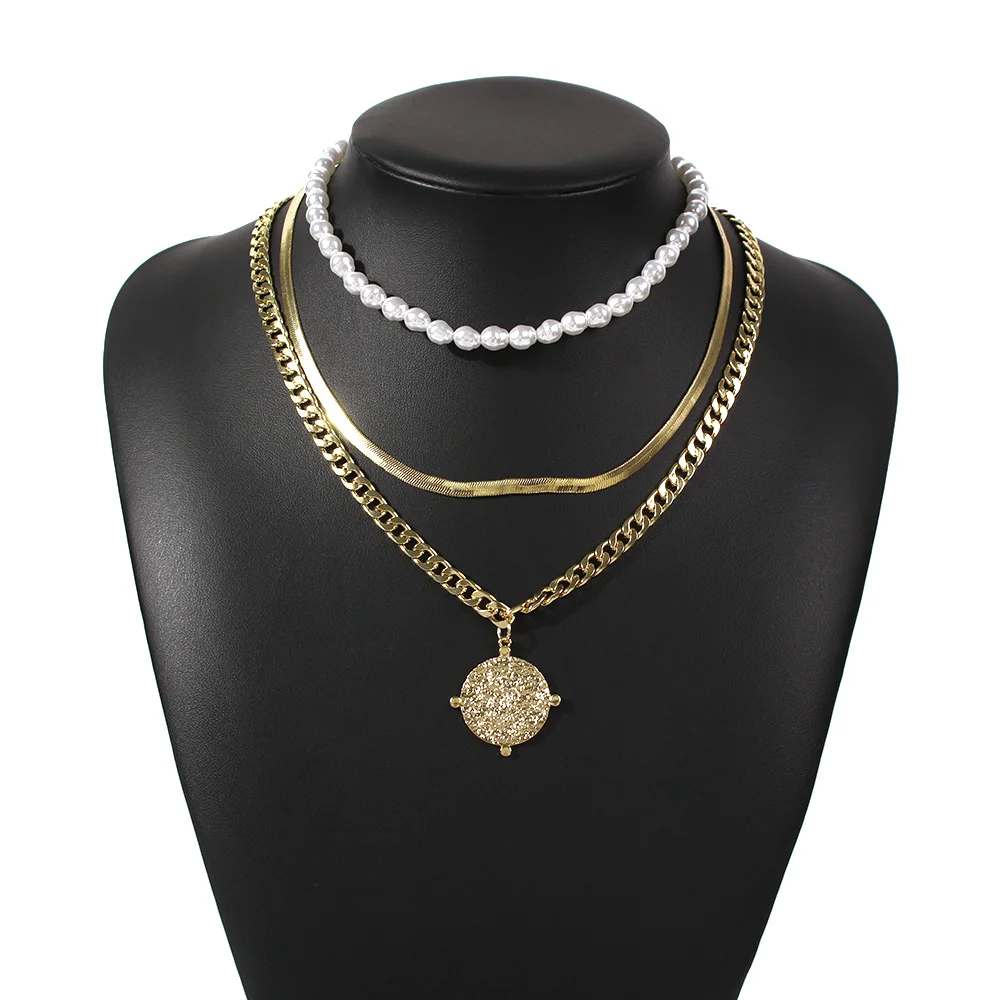 Fashion Coin Imitation Pearl Cross Chain Snake Chain Mix Multi Layer Necklace Woman Necklaces for Women New Necklace 2020 Chain 
Fashion Coin Imitation Pearl Cross Chain Snake Chain Mix Multi Layer Necklace Woman Necklaces for Women New Necklace 2020 Chain
