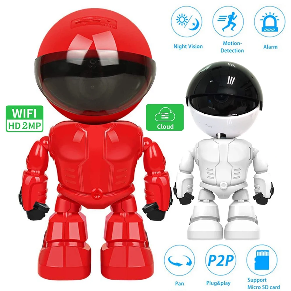 1080P Robot IP Camera 2MP Security Camera WiFi Wireless CCTV Home Camera Surveillance P2P Baby Monitor APP Remote
1080P Robot IP Camera 2MP Security Camera WiFi Wireless CCTV Home Camera Surveillance P2P Baby Monitor APP Remote