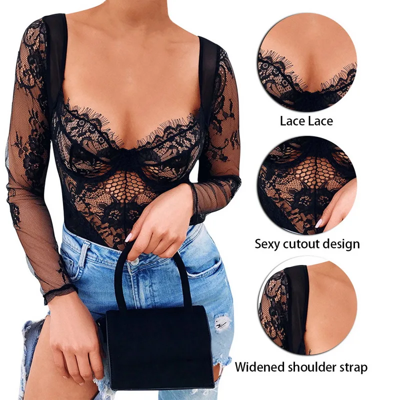 KANCOOL Sexy Deep V Neck Tops Party Playsuit Romper Elegant Lace Solid Slim Jumpsuit Fashion Hollow Out Long Sleeve Bodysuits
KANCOOL Sexy Deep V Neck Tops Party Playsuit Romper Elegant Lace Solid Slim Jumpsuit Fashion Hollow Out Long Sleeve Bodysuits