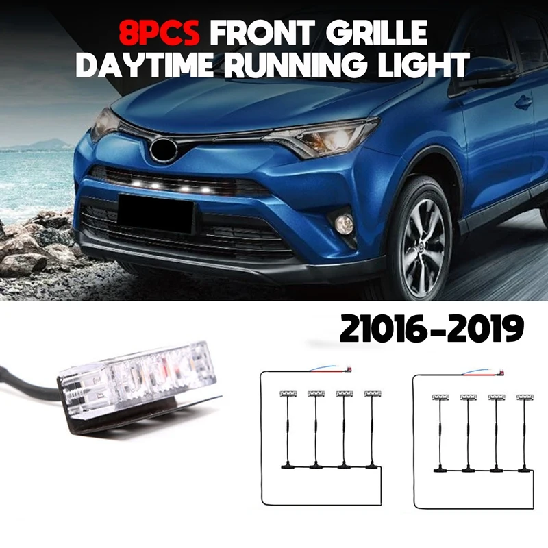 8PCS Car Front Grille LED Lights, for Toyota RAV4 2016 2017 2018 2019 DRL External Grille Driving Lamps
8PCS Car Front Grille LED Lights, for Toyota RAV4 2016 2017 2018 2019 DRL External Grille Driving Lamps