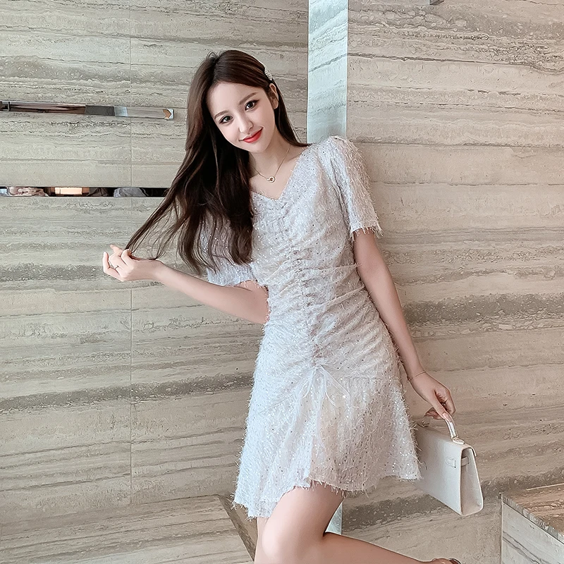 COIGARSAM Short Sleeve Women one-piece dress korean Summer Embroidery Tassel Dresses 5523
COIGARSAM Short Sleeve Women one-piece dress korean Summer Embroidery Tassel Dresses 5523