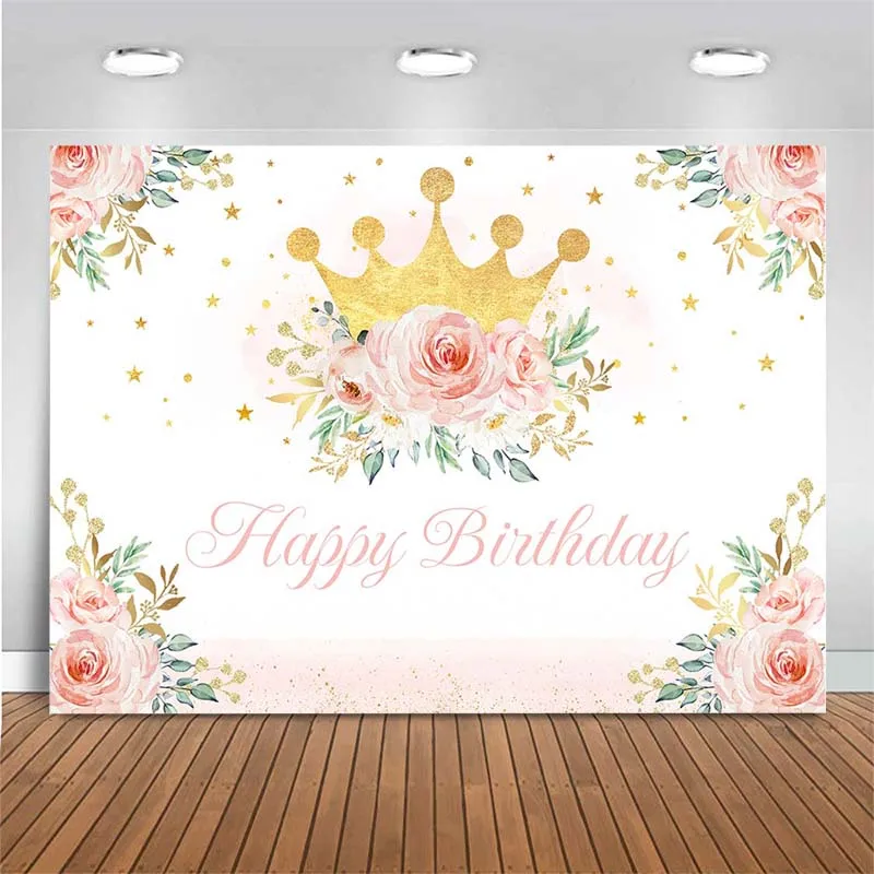 Birthday Backdrop Pink Flower Floral Golden Crown Star Photography Backdrop Birthday Party Photo Background Decor Photo Studio
Birthday Backdrop Pink Flower Floral Golden Crown Star Photography Backdrop Birthday Party Photo Background Decor Photo Studio