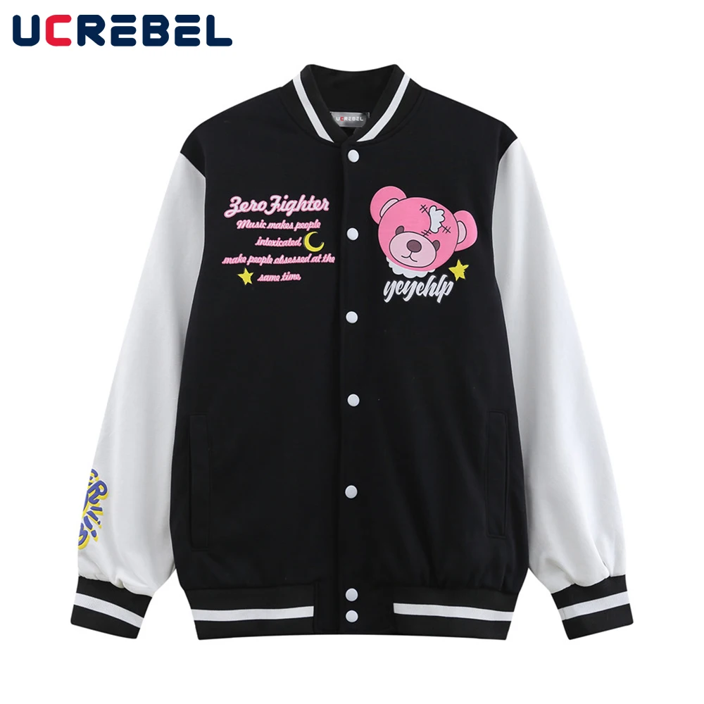 Cartoon Print Baseball Jacket Mens Streetwear Contrast Paneled Letterman Jacket Autumn Casual Loose Outerwear Men
Cartoon Print Baseball Jacket Mens Streetwear Contrast Paneled Letterman Jacket Autumn Casual Loose Outerwear Men