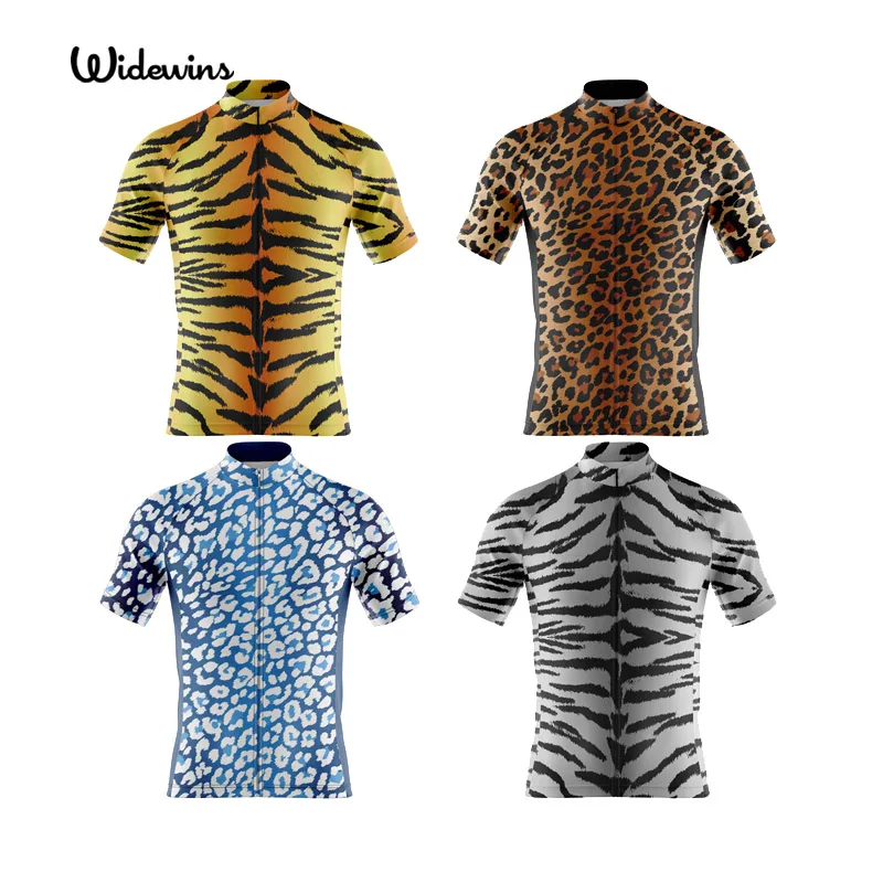 

widewins Pro team tiger Cycling Jersey Men's Short Sleeve Bike Jersey Shirt MTB Summer Racing Sport Bicycle maillot ciclismo