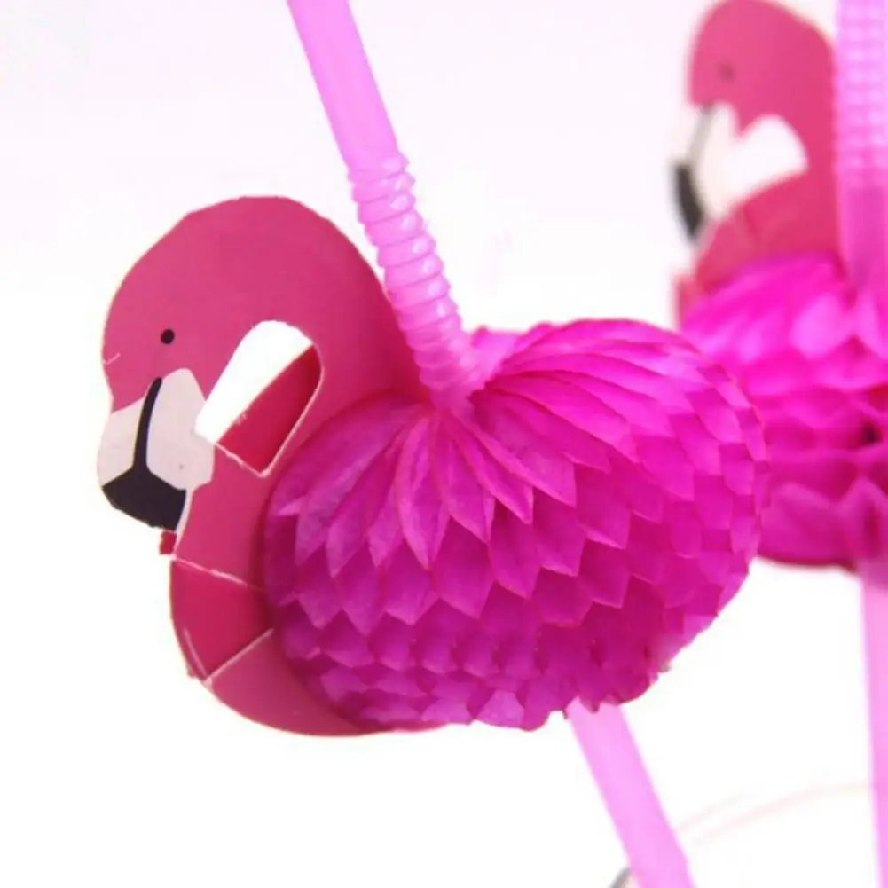 

50Pcs Bendable Flamingo Cocktail Drinking Straws Wedding Party Supplies Drinking Decorative Straws Kitchen Barware Accessories