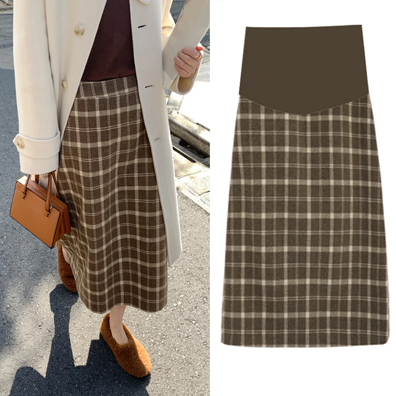 537# Autumn Winter Plaid Woolen Maternity Skirts Elastic Waist Belly Pencil Skirts Clothes for Pregnant Women Chic Ins Pregnancy
537# Autumn Winter Plaid Woolen Maternity Skirts Elastic Waist Belly Pencil Skirts Clothes for Pregnant Women Chic Ins Pregnancy