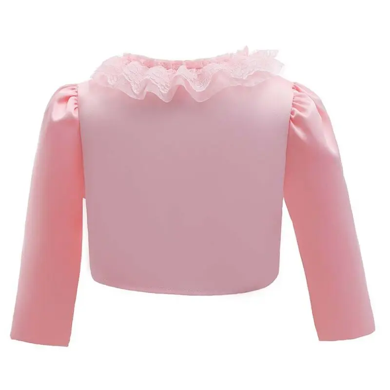 Girls with Accessories Shawl Children Lovely Pink Lace Neckline Long Sleeve Dress Warm Fashion Comfortable Short Coat Baby Cloth
Girls with Accessories Shawl Children Lovely Pink Lace Neckline Long Sleeve Dress Warm Fashion Comfortable Short Coat Baby Cloth