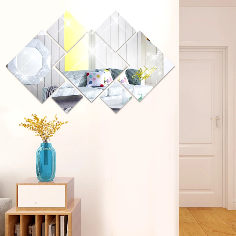 7pcs/set Acrylic Rhombus Decorative Mirror Art Mirror Stickers Decal Tile Wall Self-Adhesive Mirror For Home DIY Wall Decor
7pcs/set Acrylic Rhombus Decorative Mirror Art Mirror Stickers Decal Tile Wall Self-Adhesive Mirror For Home DIY Wall Decor