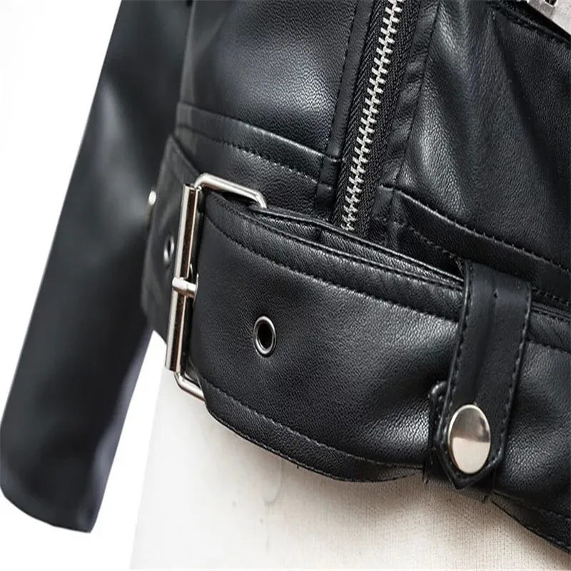 Leather jacket Women Cool Large size Street style Lapel Zipper Belt 2020 New Autumn And Winter PU Ladies Tops Garb Hot sale Cozy
Leather jacket Women Cool Large size Street style Lapel Zipper Belt 2020 New Autumn And Winter PU Ladies Tops Garb Hot sale Cozy