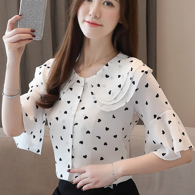 2021 Summer Lotus Leaf Edge Office Lady Ruffles Regular Women Point Doll Collar Short Flare Sleeve Blouse Ladies Tops 5415 50
2021 Summer Lotus Leaf Edge Office Lady Ruffles Regular Women Point Doll Collar Short Flare Sleeve Blouse Ladies Tops 5415 50