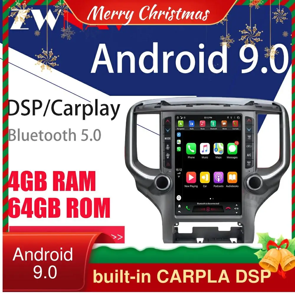 For Dodge RAM 1500 4+64G Android 9 Tesla ScreenCar Multimedia Player GPS Navi Audio Radio Auto Stereo Head Unit 2018-2020
For Dodge RAM 1500 4+64G Android 9 Tesla ScreenCar Multimedia Player GPS Navi Audio Radio Auto Stereo Head Unit 2018-2020