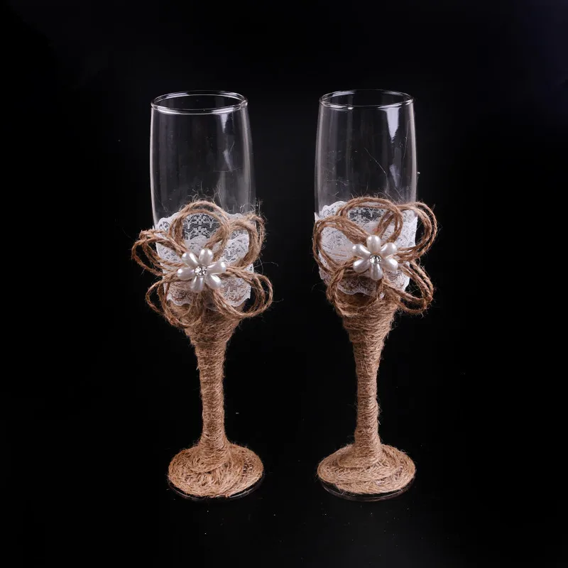 1Pair/lot jute Rustic Wedding Glasses Champagne Flutes Burlap Glasses Rustic Toasting Glasses Burlap Me too & I Do Mrs Glasses
1Pair/lot jute Rustic Wedding Glasses Champagne Flutes Burlap Glasses Rustic Toasting Glasses Burlap Me too & I Do Mrs Glasses
