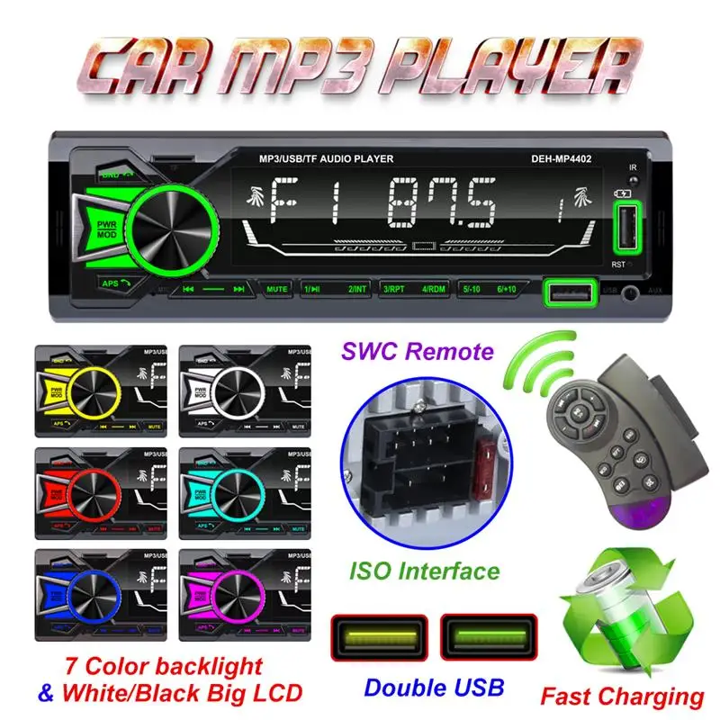 1Din 12V Car MP3 Radio Hands Free Calling FM Music USB Digital Bluetooth-Compatible Stereo Audio Multimedia Player FM Receiver
1Din 12V Car MP3 Radio Hands Free Calling FM Music USB Digital Bluetooth-Compatible Stereo Audio Multimedia Player FM Receiver