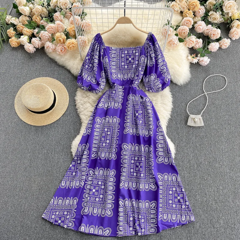 2021 Summer Holiday Beach Square Neck Off Shoulder Women's Vintage Elegant A Line Dress Vestidos Puff Short Sleeves Maxi Dress
2021 Summer Holiday Beach Square Neck Off Shoulder Women's Vintage Elegant A Line Dress Vestidos Puff Short Sleeves Maxi Dress