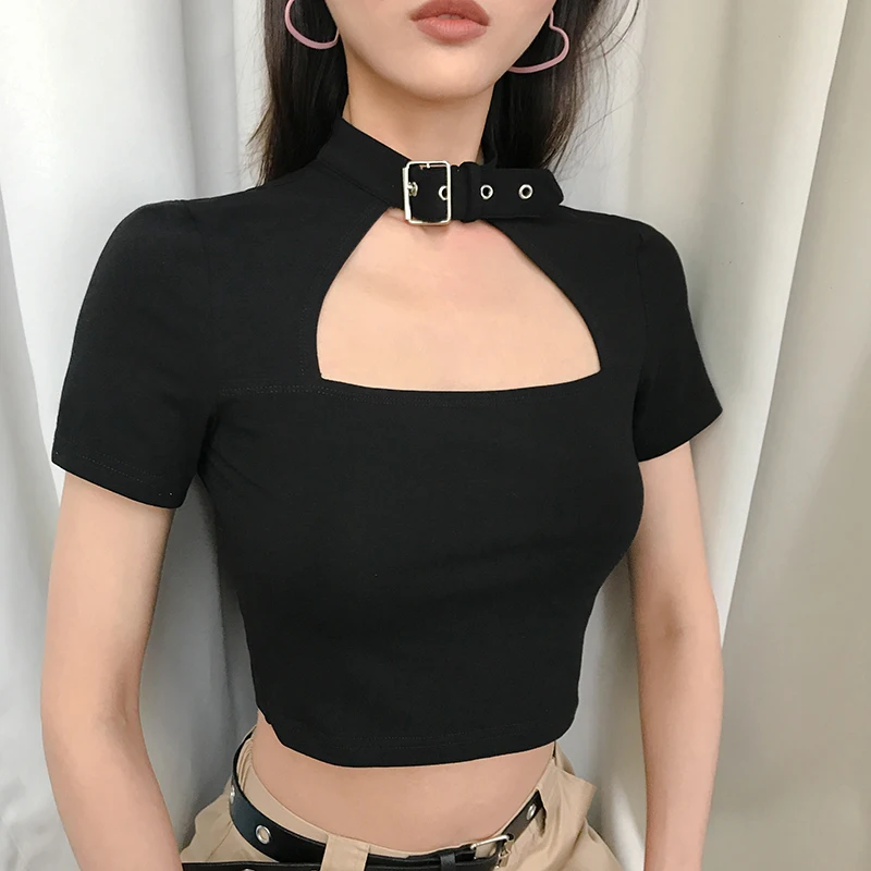 Buckle Halterneck Sexy Womens T Shirt Harajuku Long Sleeve Crop Top Streetwear Basic Tshirt Women Tight Tees Shirts
Buckle Halterneck Sexy Womens T Shirt Harajuku Long Sleeve Crop Top Streetwear Basic Tshirt Women Tight Tees Shirts