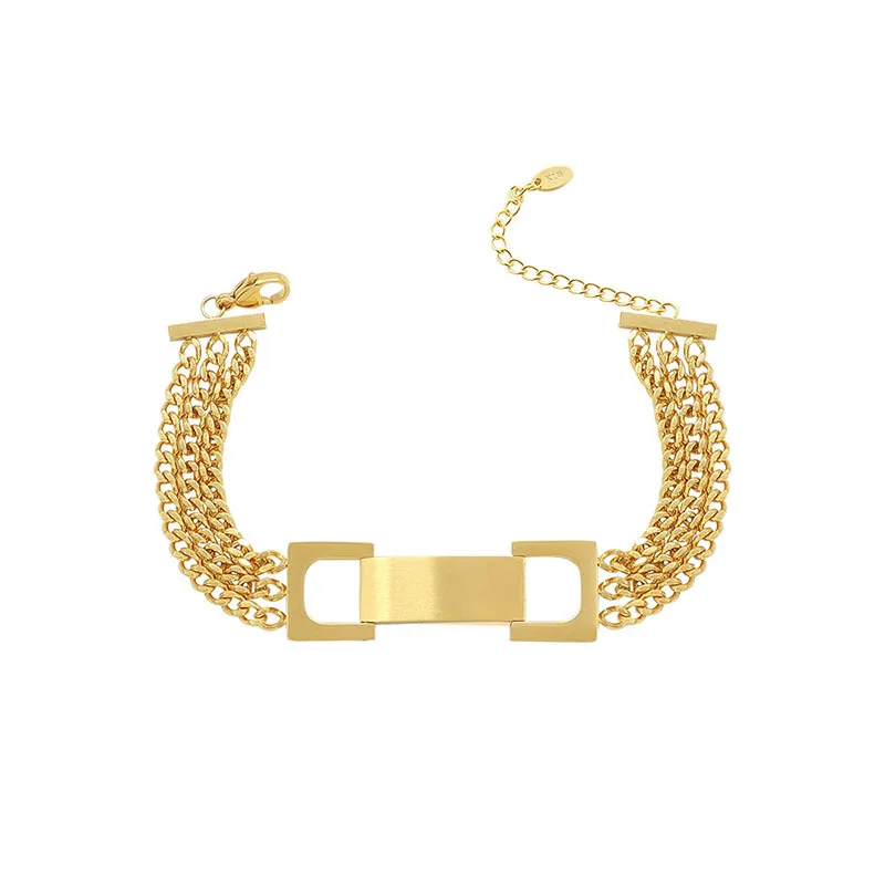 DAVINI Fashion Hip-Hop Stitching Metal Thick Chain Handmade Cuff Bracelet Titanium Steel 18K Gold Plated Wrap Bracelet
DAVINI Fashion Hip-Hop Stitching Metal Thick Chain Handmade Cuff Bracelet Titanium Steel 18K Gold Plated Wrap Bracelet