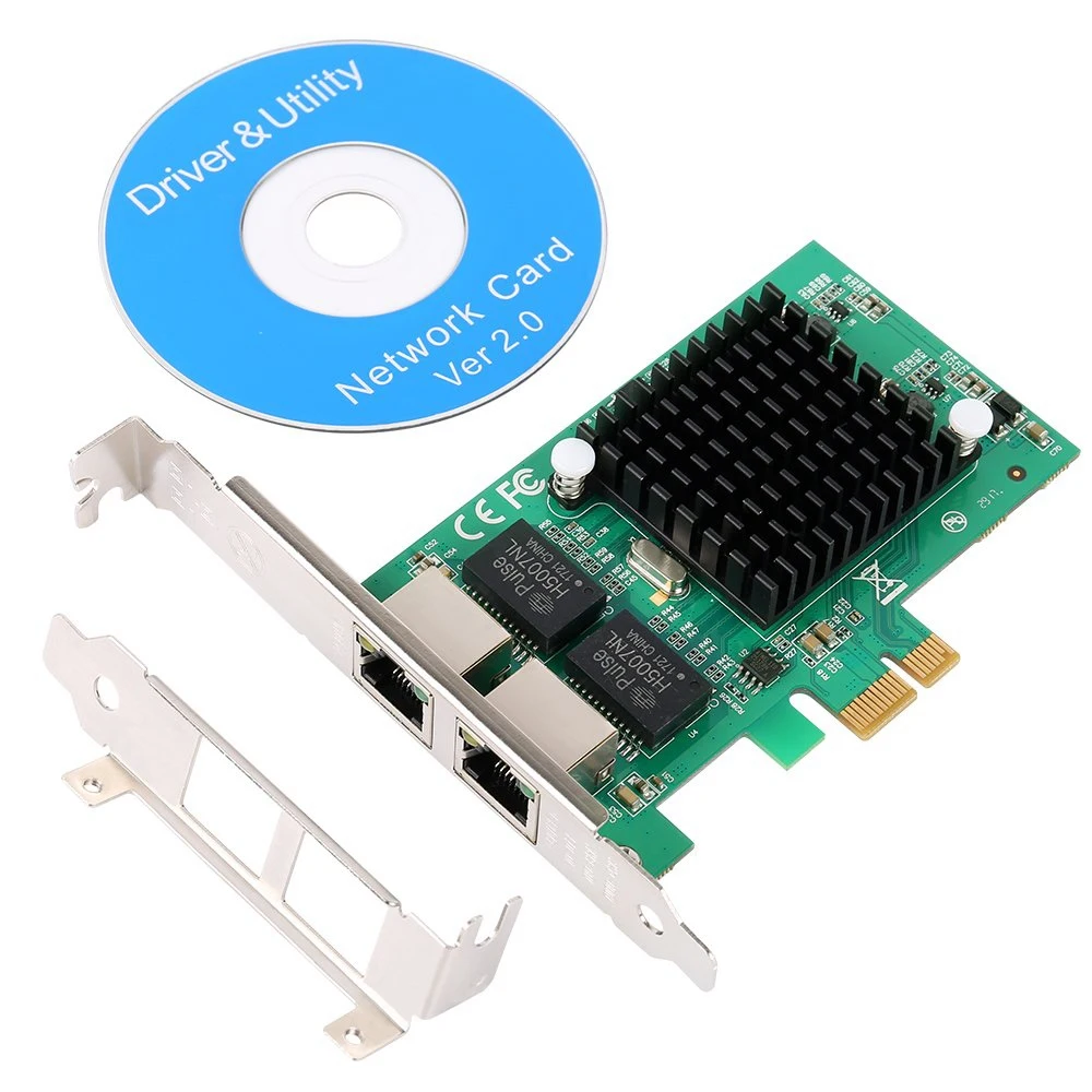Gigabit Ethernet Pci-E сетевой контроллер карты 10/100/1000 Мбит/с Rj45 X2 на 2-портный Dual Порты и